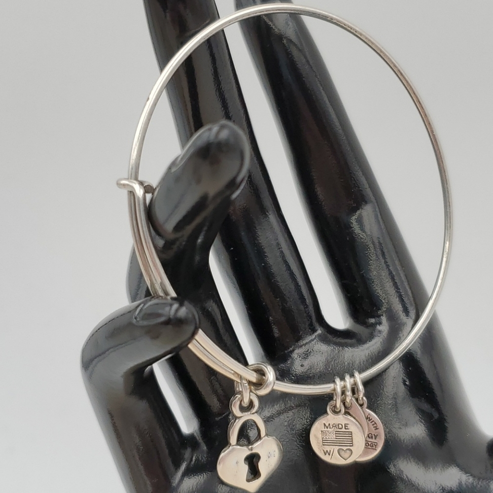 Alex and Ani Silver Tone Heart Padlock Bracelet